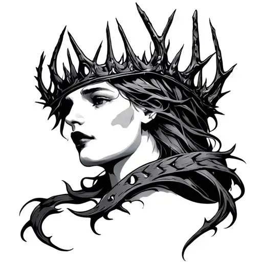 Thorn Crown On Neck Turns