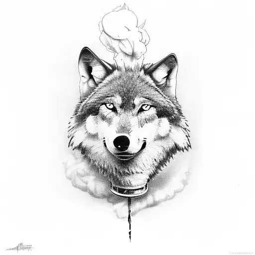 Wolf Smoking A Tabacco Pipe