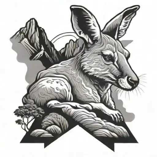 Mountain With A Kangaroo Laying Down