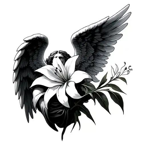 Archangel Gabriel Holding A Lily Flower