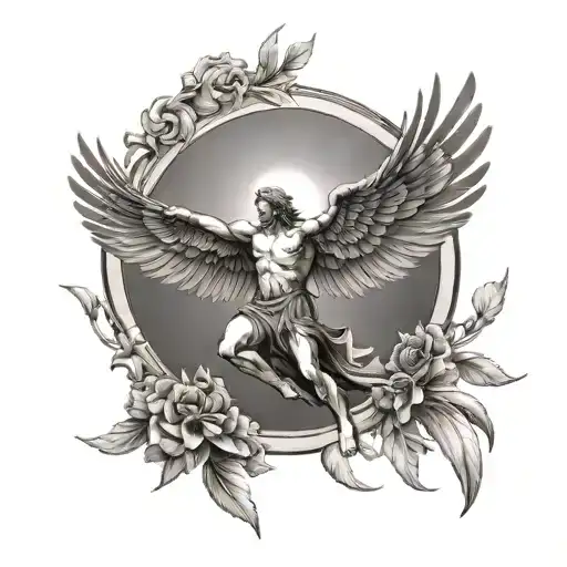 Icarus Flying Close To The Sun Rays