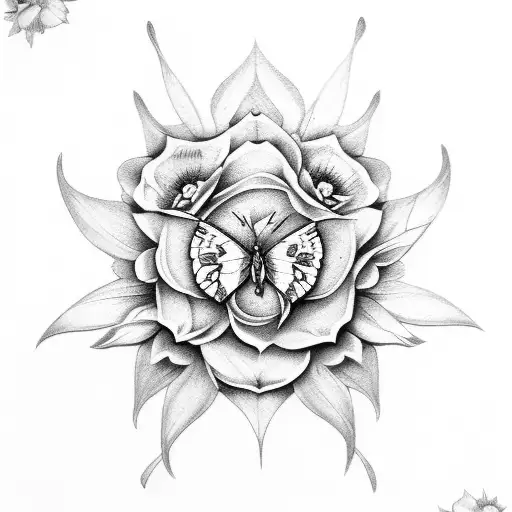 Flowers Moon And Butterfly's