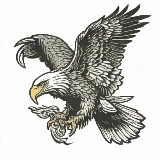 Bald Eagle With Parachutists