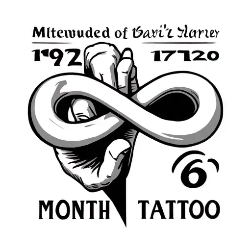 Infinity Sign And The Date 1972 And Month 6 And A Hand Holding The Sign