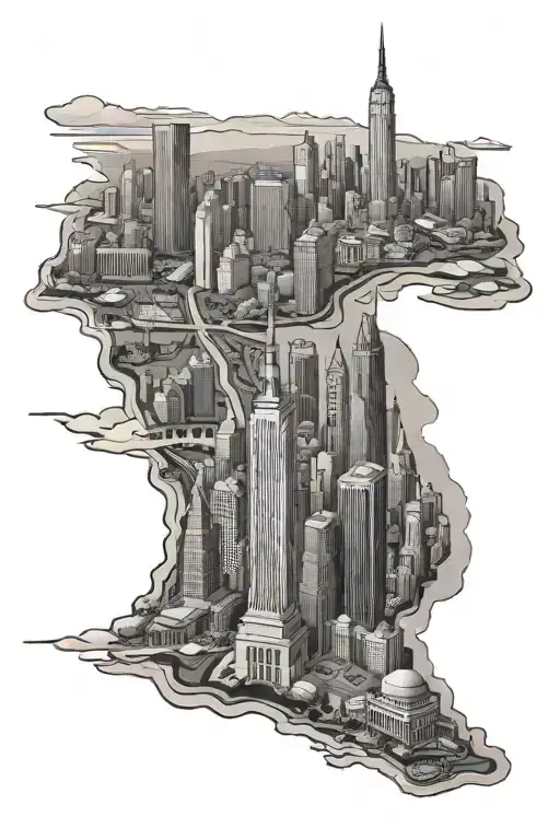 United States New York Las Vegas San Francisco Miami Orlando Nashville Iconic Places Tattoo For Arm