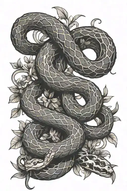 Snake And Licorice Vines Twisting