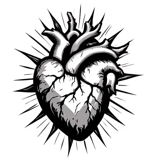 An Animated Heart With Sun Rays