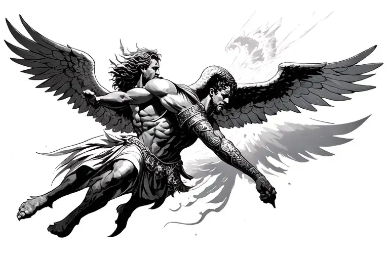 Warrior Archangel Michael Fighting