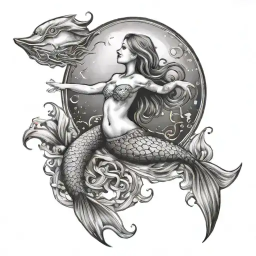 Mermaid And Cresent Moon