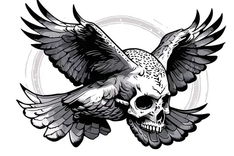 Snow Owl Flying Skull