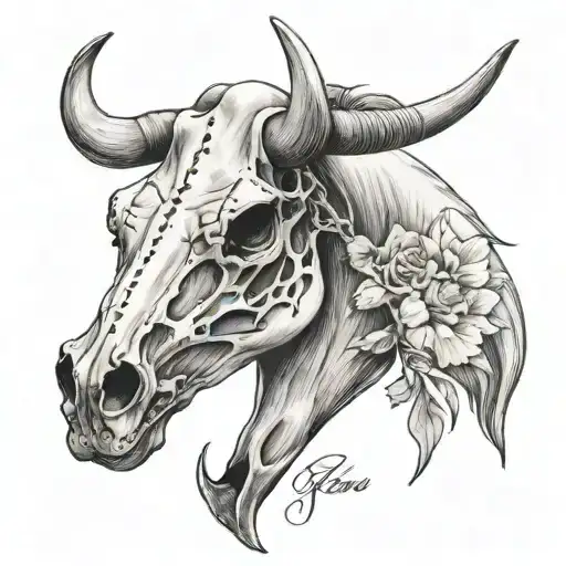 Horses Cow Skull