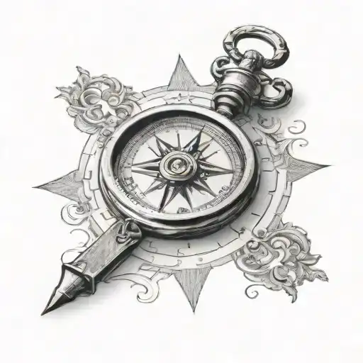 Bible Page With A Compass