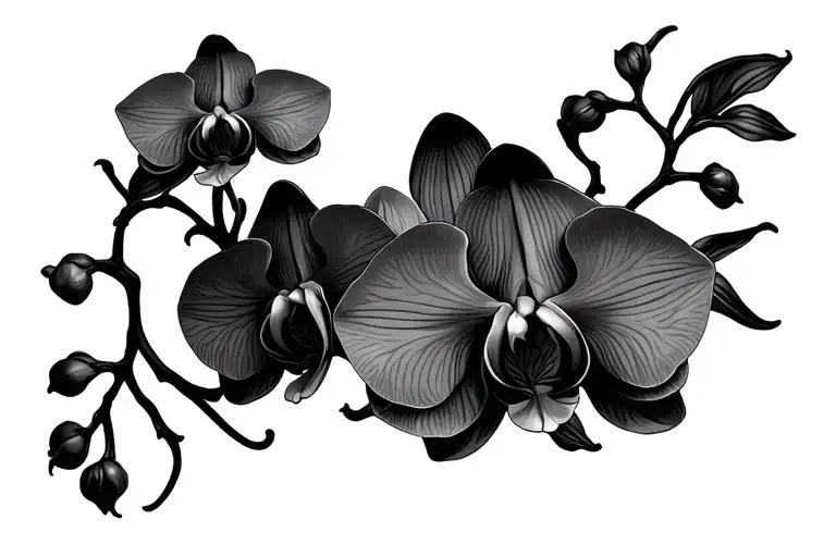 Orchid Floral Chest Piece W Stems