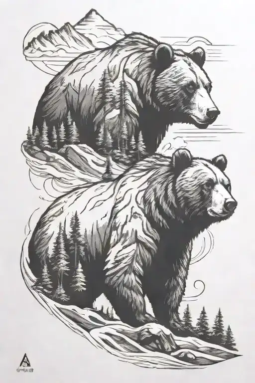Moutain And One Bear