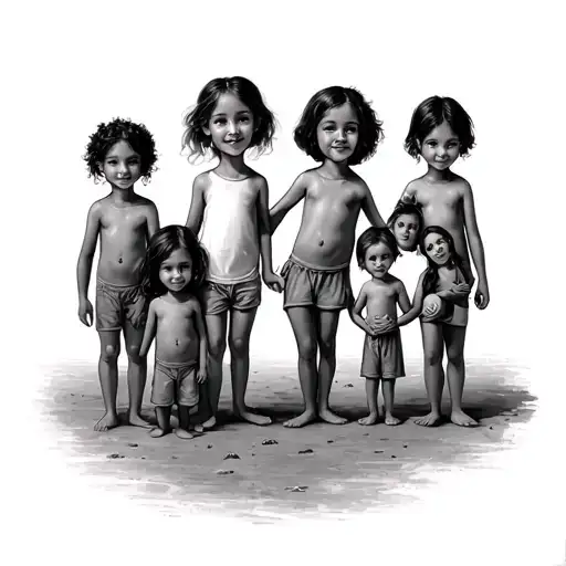 Tattoo That Represents A Family Of 8 Different Children From Others