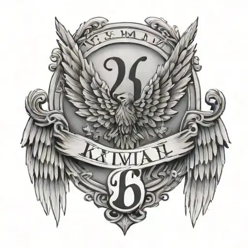 Roman Numerals 26 With Wings Flying