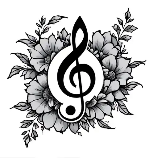 Treble Cleff Floral Design