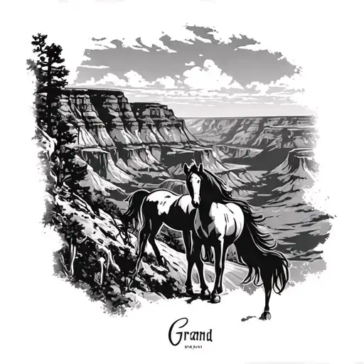 Grand Canyon With Horse