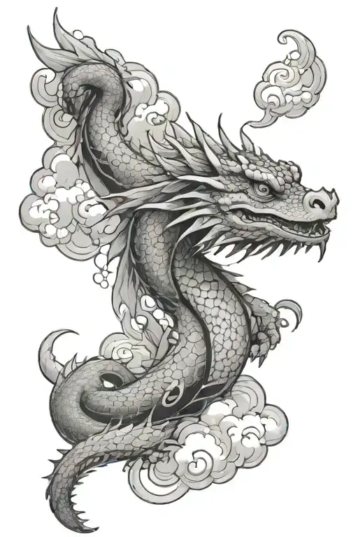 Water Dragon In The Clouds