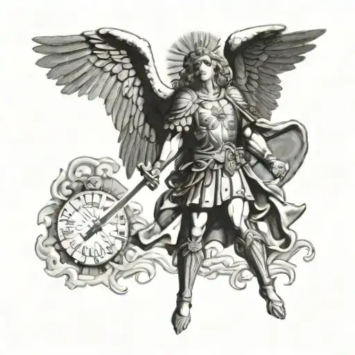 St Michael With Sun Rays In Background