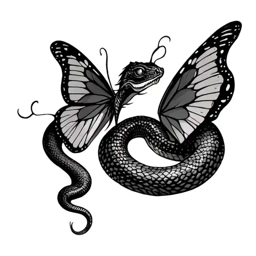 Snake And Butterfly Wings