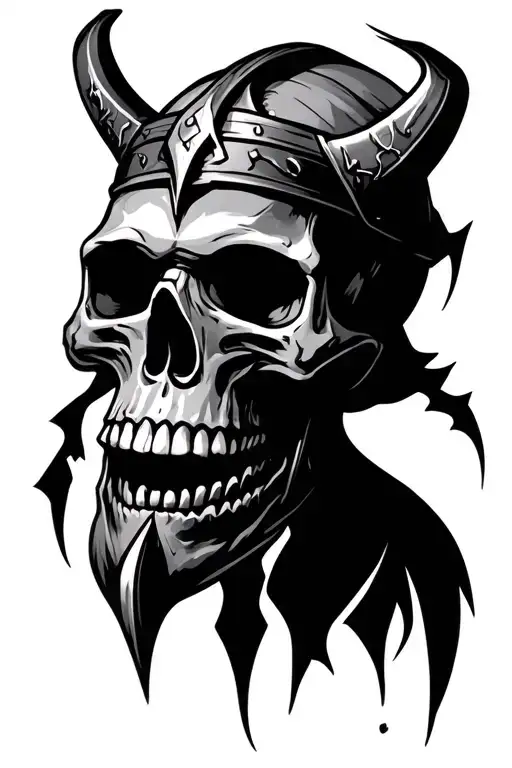 Viking Skull With Lightning