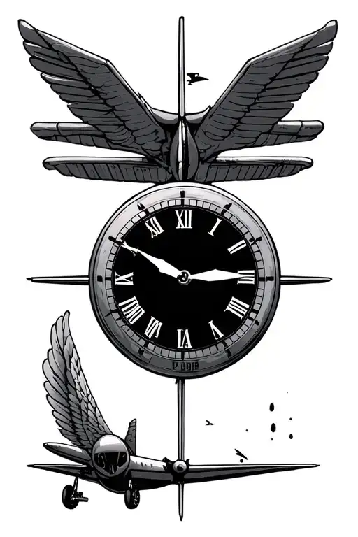Plane Low Wing Clock Face