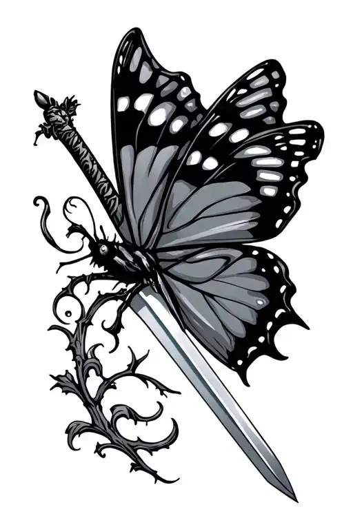 A Butterfly With A Sword Killing It