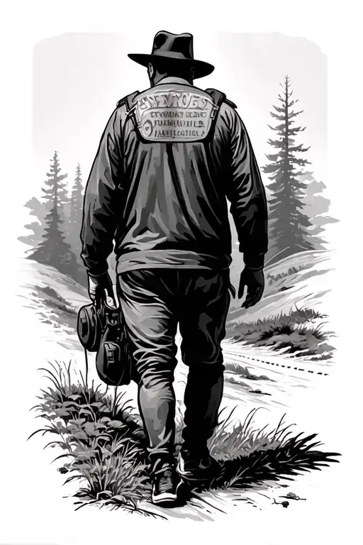 Man Road Walk Path Alone Travel In United States