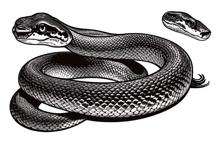 Black And White Ball Python Slithering Snake An Intricately