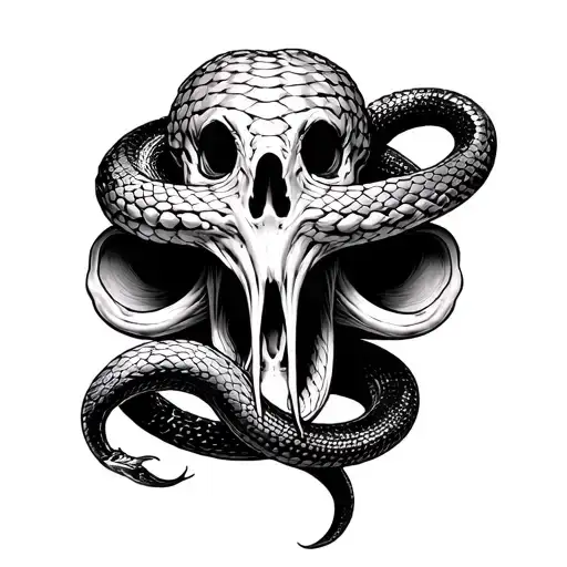Medusas Face Snake Tattoo Design