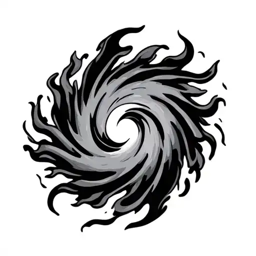 Hurricane Symbol Flames Surrounding