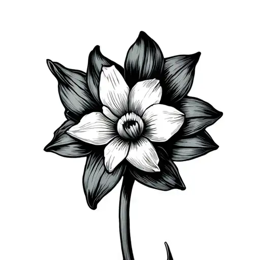 Fine Line Daffodil With Keep Running In Script