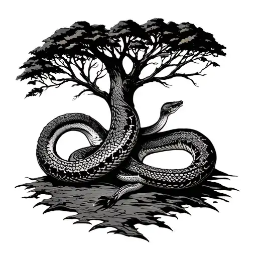 Scandinavia Snake Around Tree