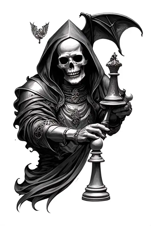 Death Playing Chess With A Knight