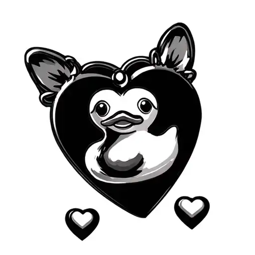 Rubber Duck Dog Tags Heart