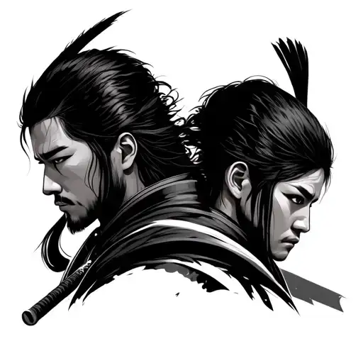 Two Samurai One Male And One Female