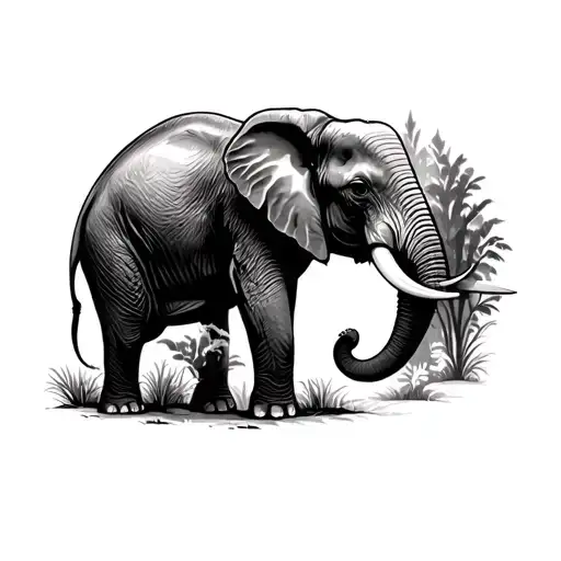 Elephant Comes Out Of The Forest