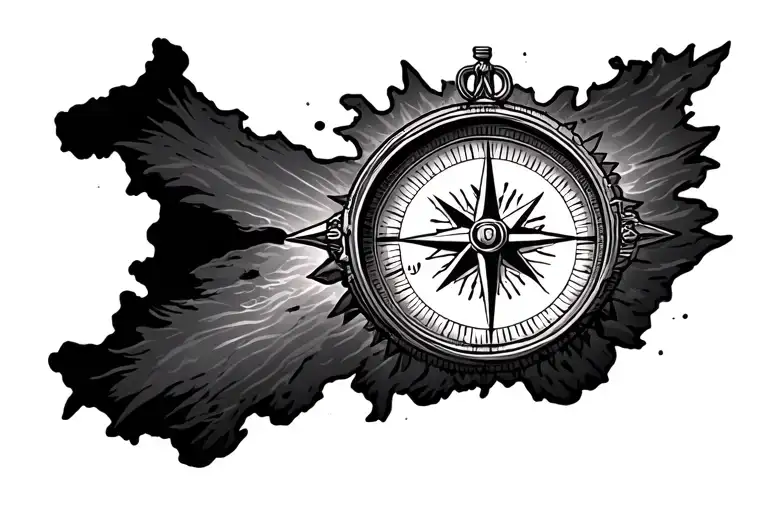 Jamaican Map With Compass