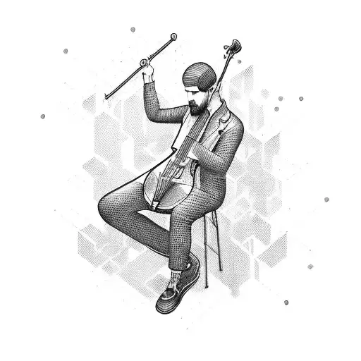 An Abstract Representation Of A Network Engineer Using Musical Instruments