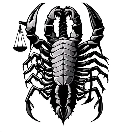 Tribal Scorpio Holding Libra Scales