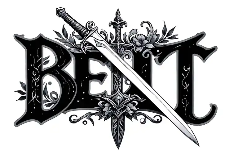 Beauty Spelled Out With The T As A Sword Surrounded