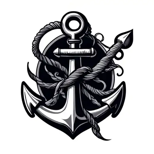 Line Based Anchor Tattoo Minimal