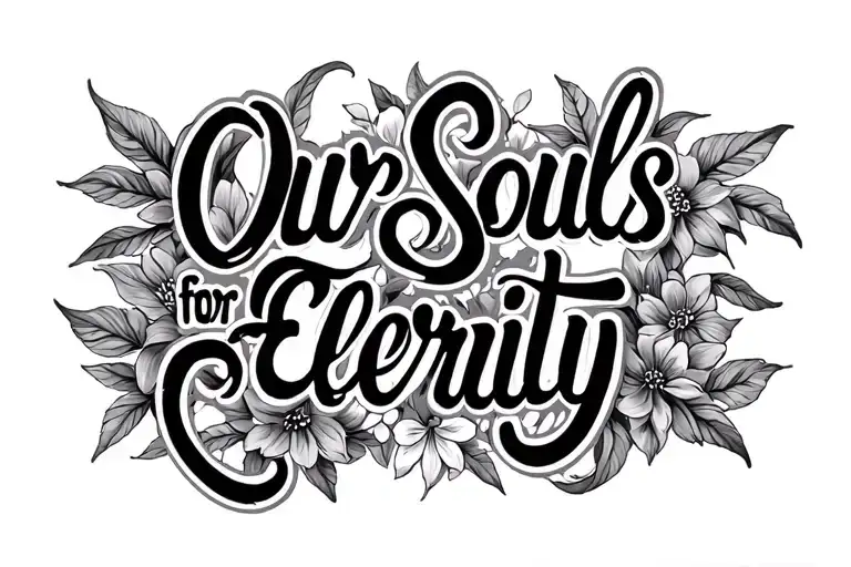 Our Souls For Eternity Words In Script Font No Design