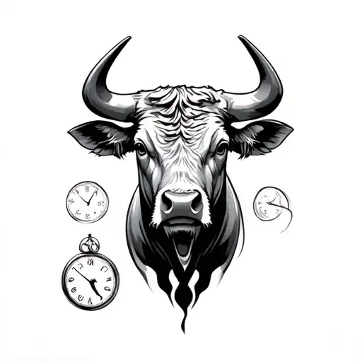 Bull With A Clock