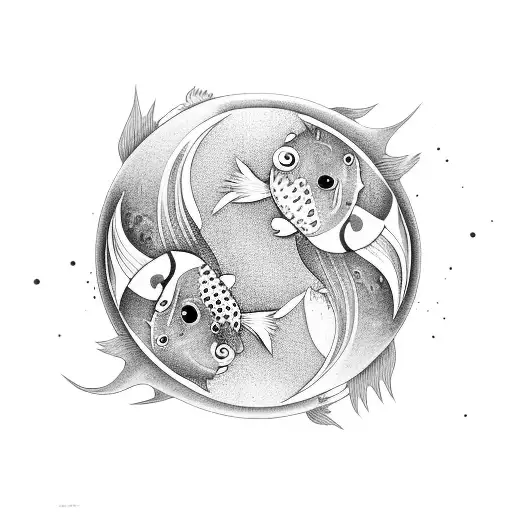 Koi Fish Making A Ying Yang