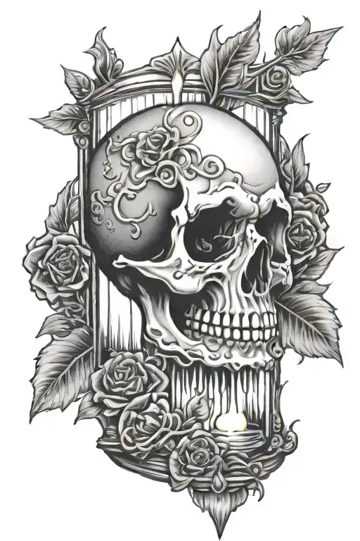 Skull Candle Gothic Windows