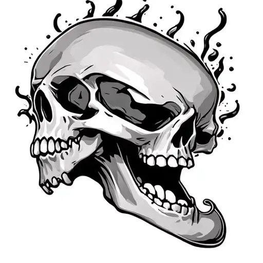 Black And White Skull Laughing