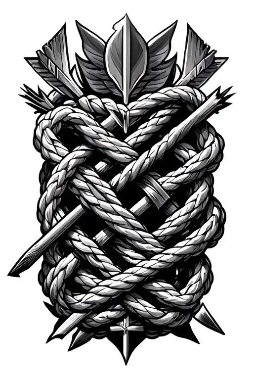 Arrows Intertwined With Rope