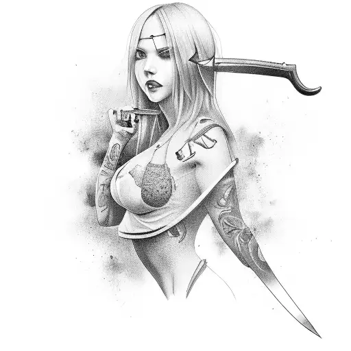 Sexy Female With Knife